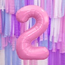 BALLON CHIFFRE « 2 » ROSE CLAIR