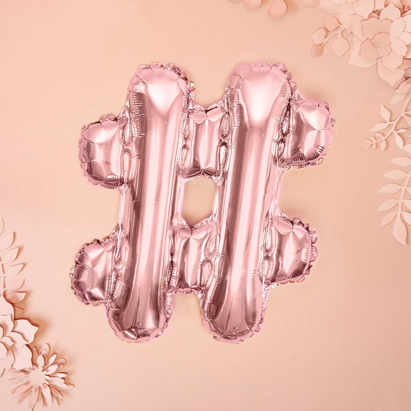 BALLON HASHTAG OR ROSE