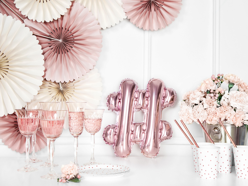 BALLON HASHTAG OR ROSE