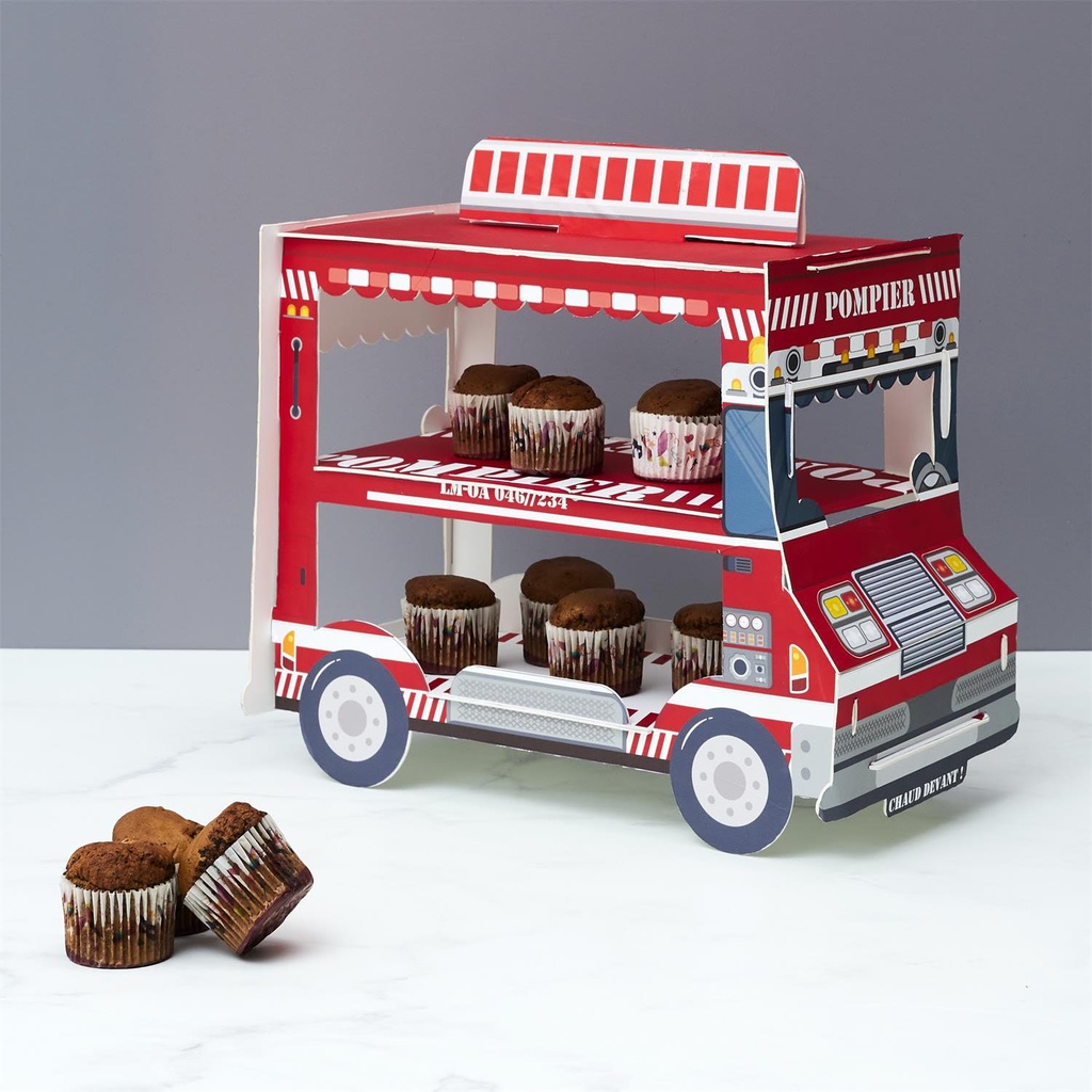 PRESENTOIR A GATEAUX CAMION POMPIER