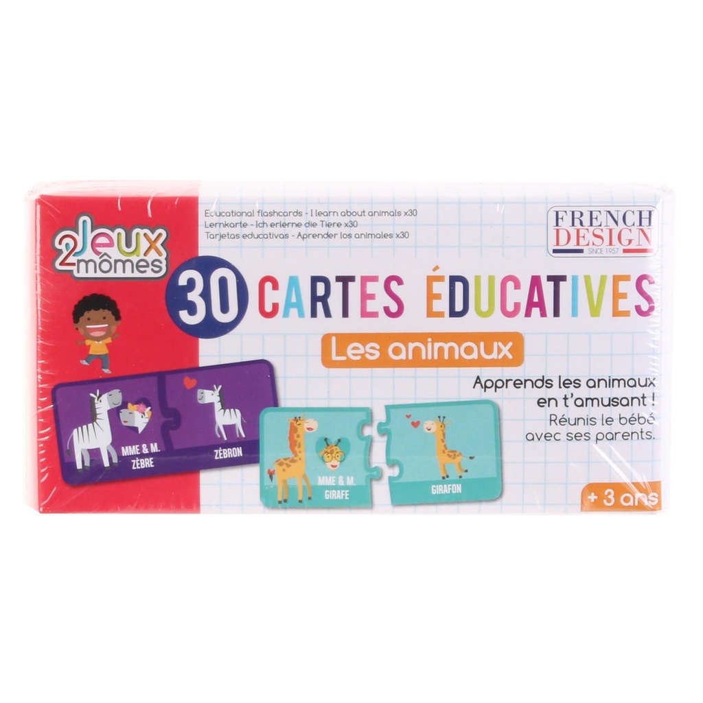 CARTE EDUCATIVE J’APPRENDS LES ANIMAUX X30