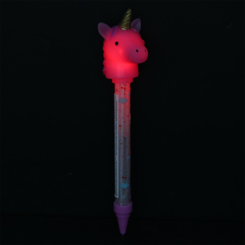 STYLO LUMINEUX LICORNE ROSE