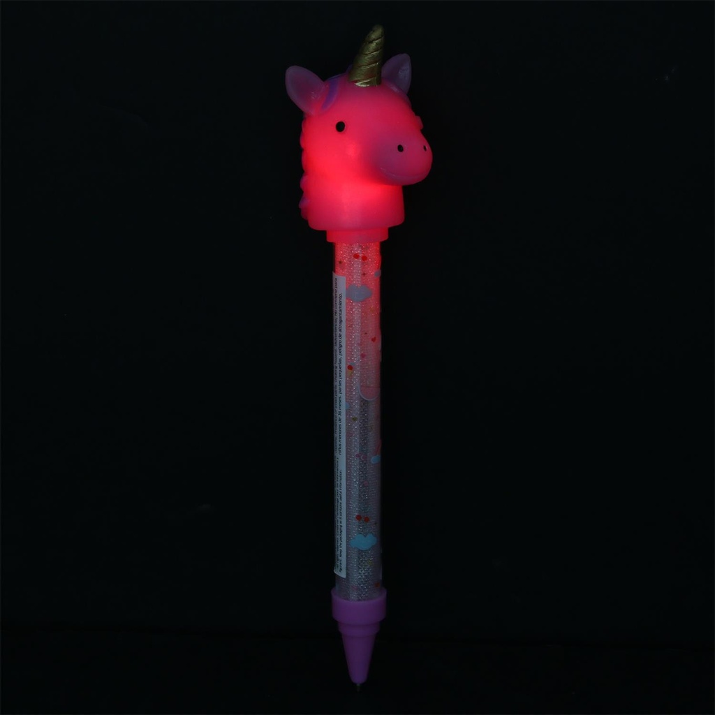 Stylo lumineux Licorne rose