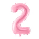 BALLON CHIFFRE « 2 » ROSE CLAIR 86cm