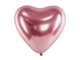 [CHB2-019R-50] BALLON CHROMÉ OR ROSE COEUR