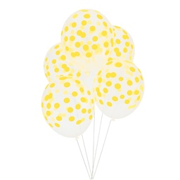 [MLD-BACONJA] 5 BALLONS IMPRIMÉS CONFETTIS - JAUNE