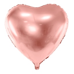 [FB23M-019R] BALLON ALUMINIUM COEUR OR ROSE 61CM