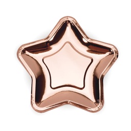 [TPP11-019R] ASSIETTES ETOILE OR ROSE 18cm