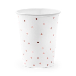 [KPP53-008] GOBELETS BLANCHE PASTEL POIS OR ROSE