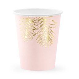 [KPP54-081J] GOBELETS ROSE PASTEL FEUILLE OR