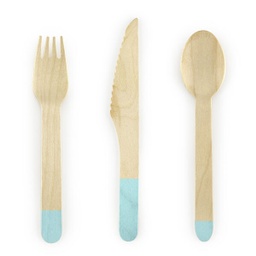 [SDR1-103] COUVERTS EN BOIS VERT PASTEL