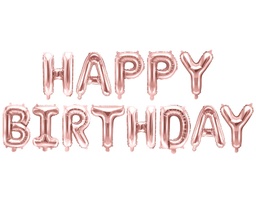 [FB6M-019R] BALLONS "HAPPY BIRTHDAY" OR ROSE