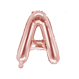 [FB2M-A-019R] BALLON LETTRE "A" OR ROSE 35cm