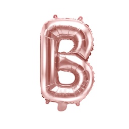 [FB2M-B-019R] BALLON LETTRE "B" OR ROSE 35cm