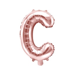 [FB2M-C-019R] BALLON LETTRE "C" OR ROSE 35cm