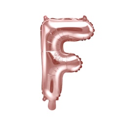 [FB2M-F-019R] BALLON LETTRE "F" OR ROSE 35cm