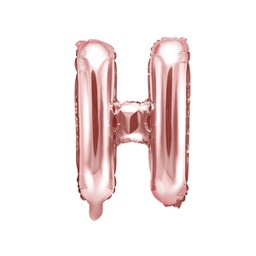 [FB2M-H-019R] BALLON LETTRE "H" OR ROSE 35cm