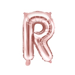 [FB2M-R-019R] BALLON LETTRE « R » OR ROSE 35cm