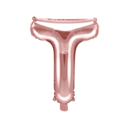 [FB2M-T-019R] BALLON LETTRE « T » OR ROSE 35cm