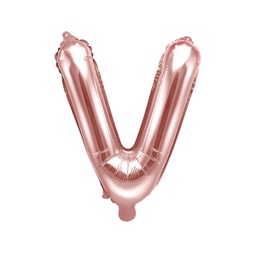 [FB2M-V-019R] BALLON LETTRE « V » OR ROSE 35cm