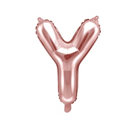 [FB2M-Y-019R] BALLON LETTRE « Y » OR ROSE 35cm