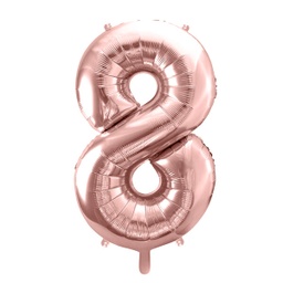 BALLON CHIFFRE « 8 » OR ROSE 86cm