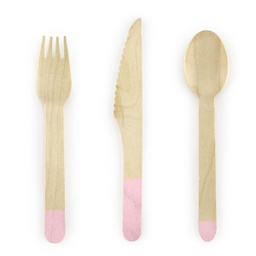 [SDR1-081J] COUVERTS EN BOIS ROSE PASTEL