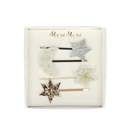 [MM150796] BARRETTES A CHEVEUX LUNE & ETOILE