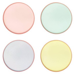 [184951] GRANDE ASSIETTES PASTELS BORDURE NÉON MERI MERI