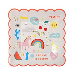 [143722] ASSIETTES "I BELIEVE IN UNICORNS" NEON