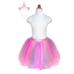 [43315] ENSEMBLE TUTU ET BANDEAU LICORNE ROSE 4-7ans