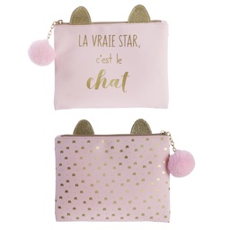 [SC29129RO] POCHETTE CHAT ROSE