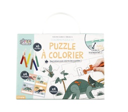 [EA10050] PUZZLE A COLORIER ET FEUTRES DINOSAURE